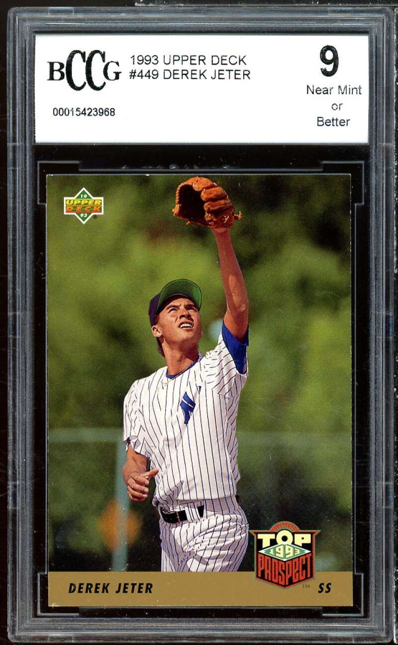 Derek Jeter Rookie Card 1993 Upper Deck #449 BGS BCCG 9 Image 1