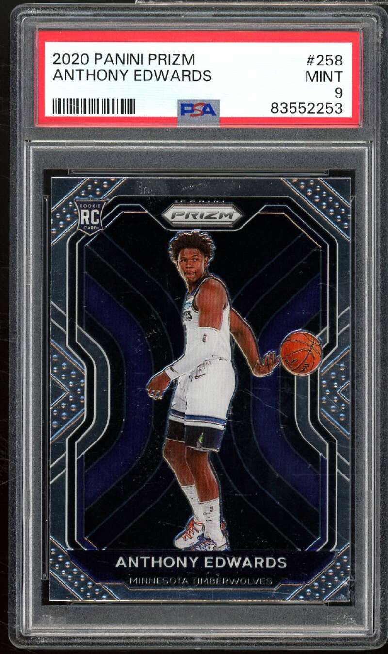 Anthony Edwards Rookie Card 2020-21 Panini Prizm #258 PSA 9 Image 1