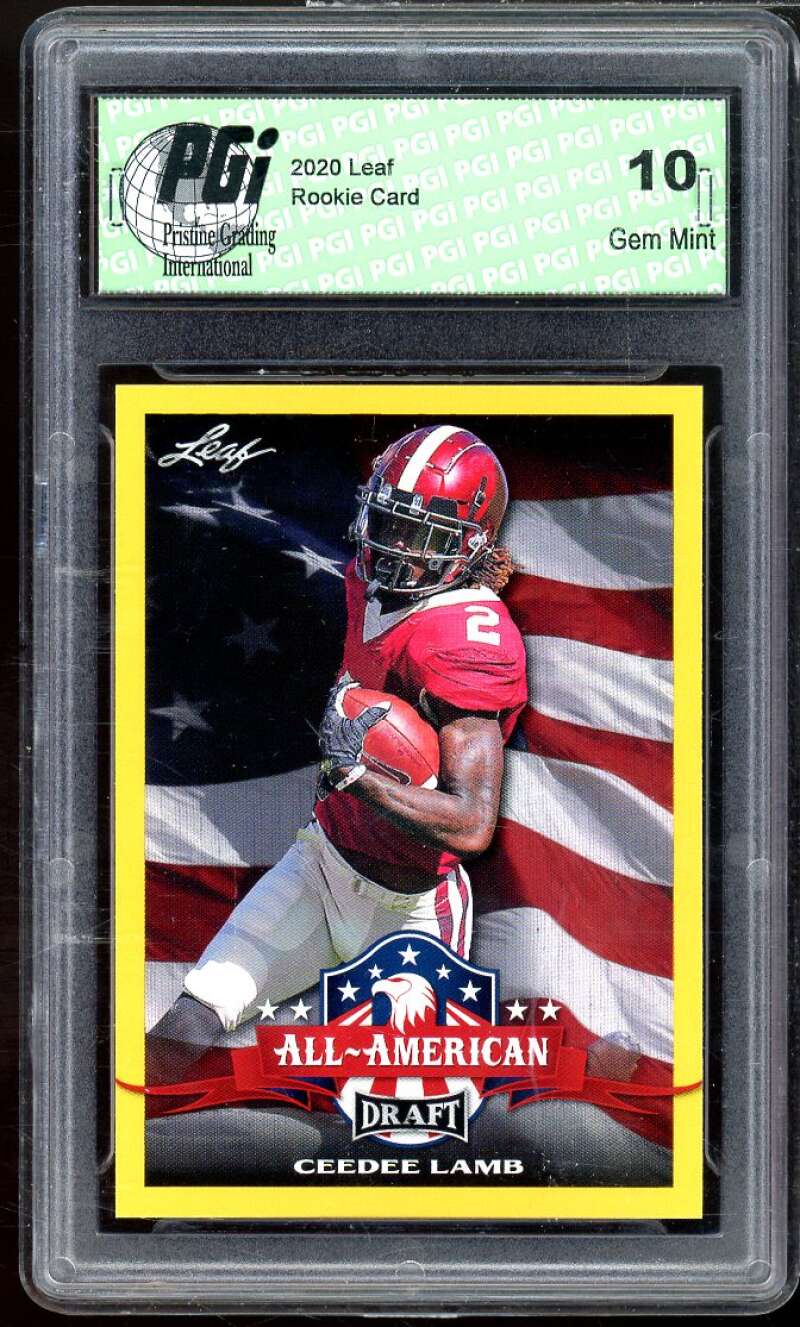 Cee Dee Lamb Rookie Card 2020 Leaf All American #66 PGI 10 GEM MINT Image 1