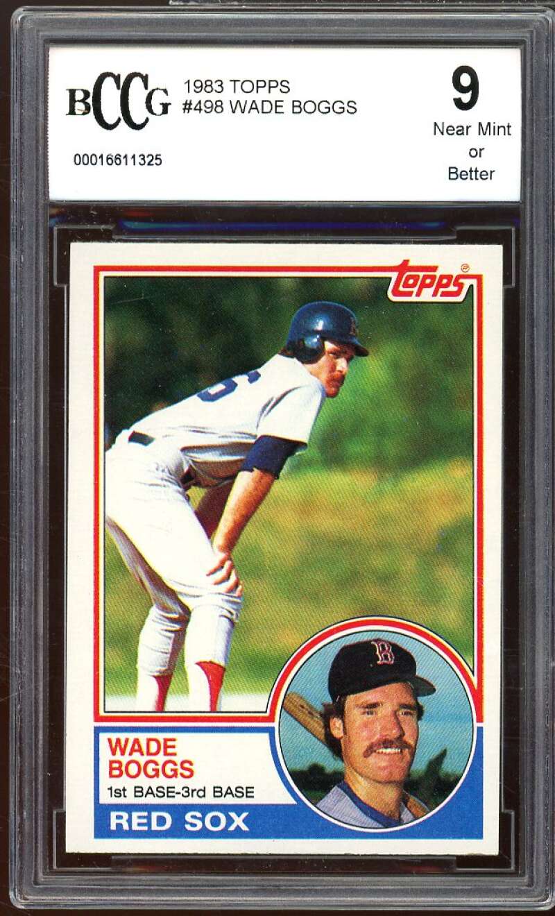 1983 Topps #498 Wade Boggs Rookie Card BGS BCCG 9 Near Mint+ Image 1