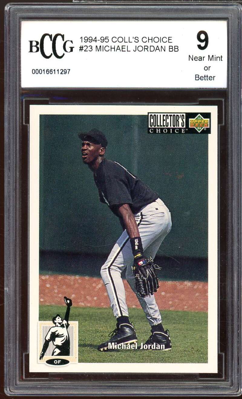 1994-95 Coll's Choice #23 Michael Jordan Baseball Rookie BGS BCCG 9 Near Mint+ Image 1