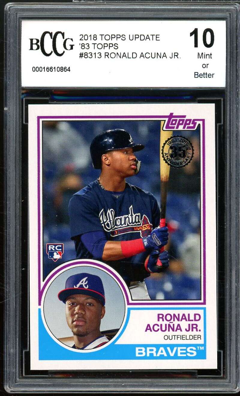 2018 Topps Update 1983 #83-13 Ronald Acuna Jr. Rookie Card BGS BCCG 10 Mint+ Image 1