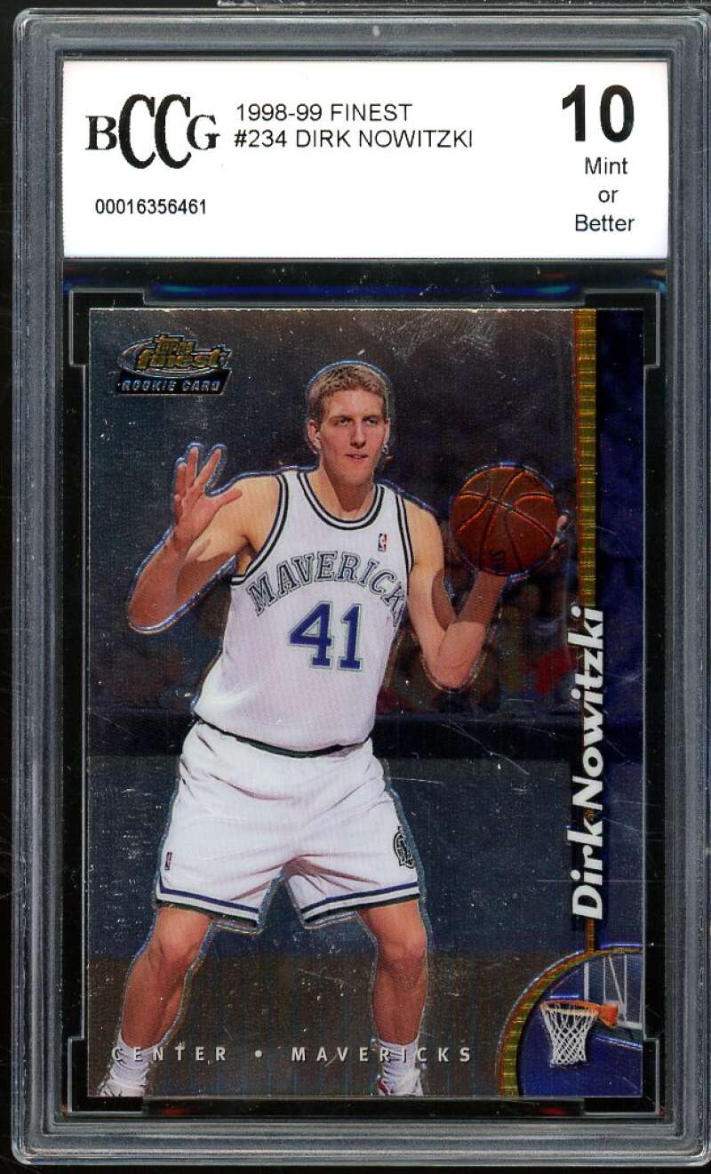 1998-99 Finest #234 Dirk Nowitzki Rookie Card BGS BCCG 10 Mint+ Image 1