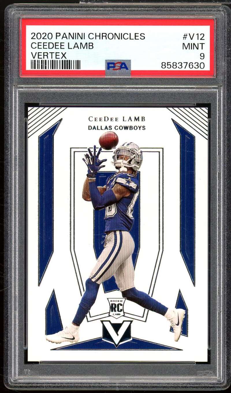 CeeDee Lamb Rookie Card 2020 Panini Chronicles Vertex #v12 PSA 9 Image 1