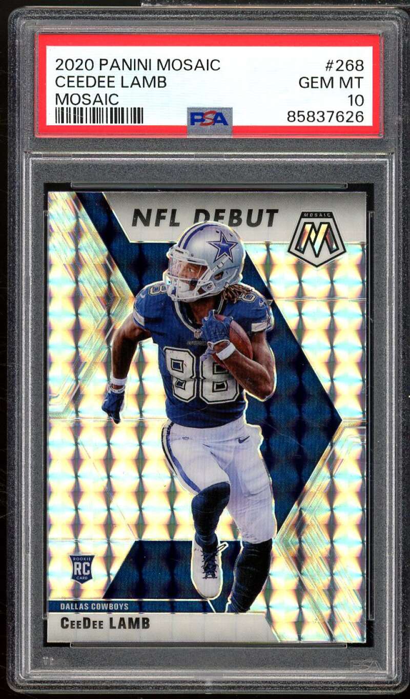 CeeDee Lamb Rookie Card 2020 Panini Mosaic Mosaic #268 PSA 10 Image 1