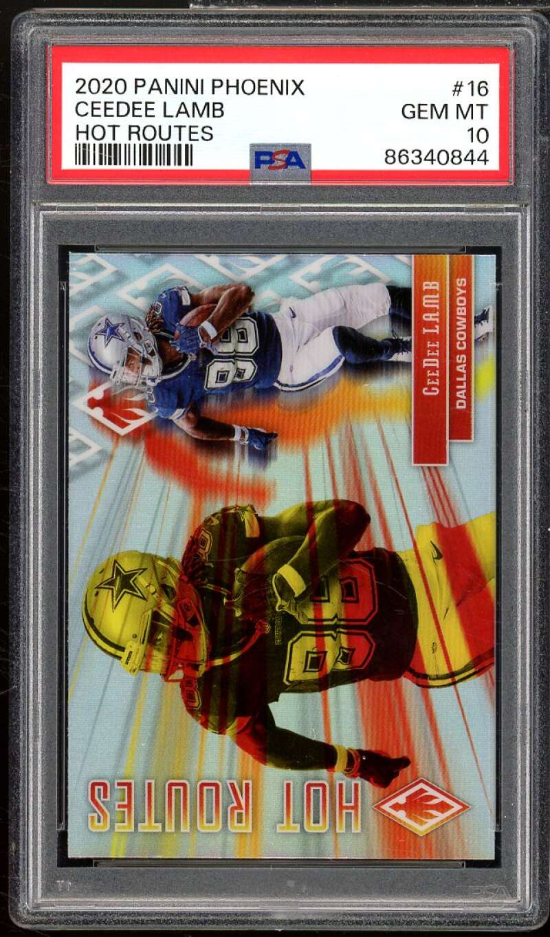 CeeDee Lamb Rookie Card 2020 Panini Phoenix Hot Routes #16 PSA 10 Image 1