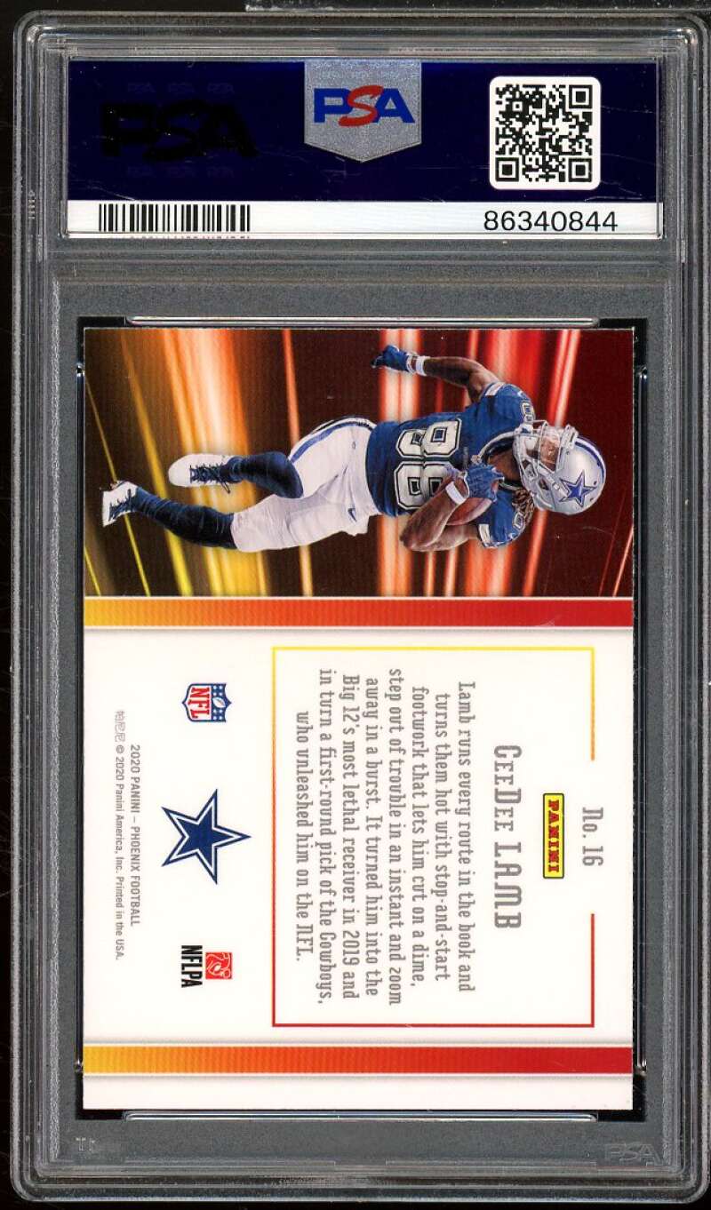 CeeDee Lamb Rookie Card 2020 Panini Phoenix Hot Routes #16 PSA 10 Image 2