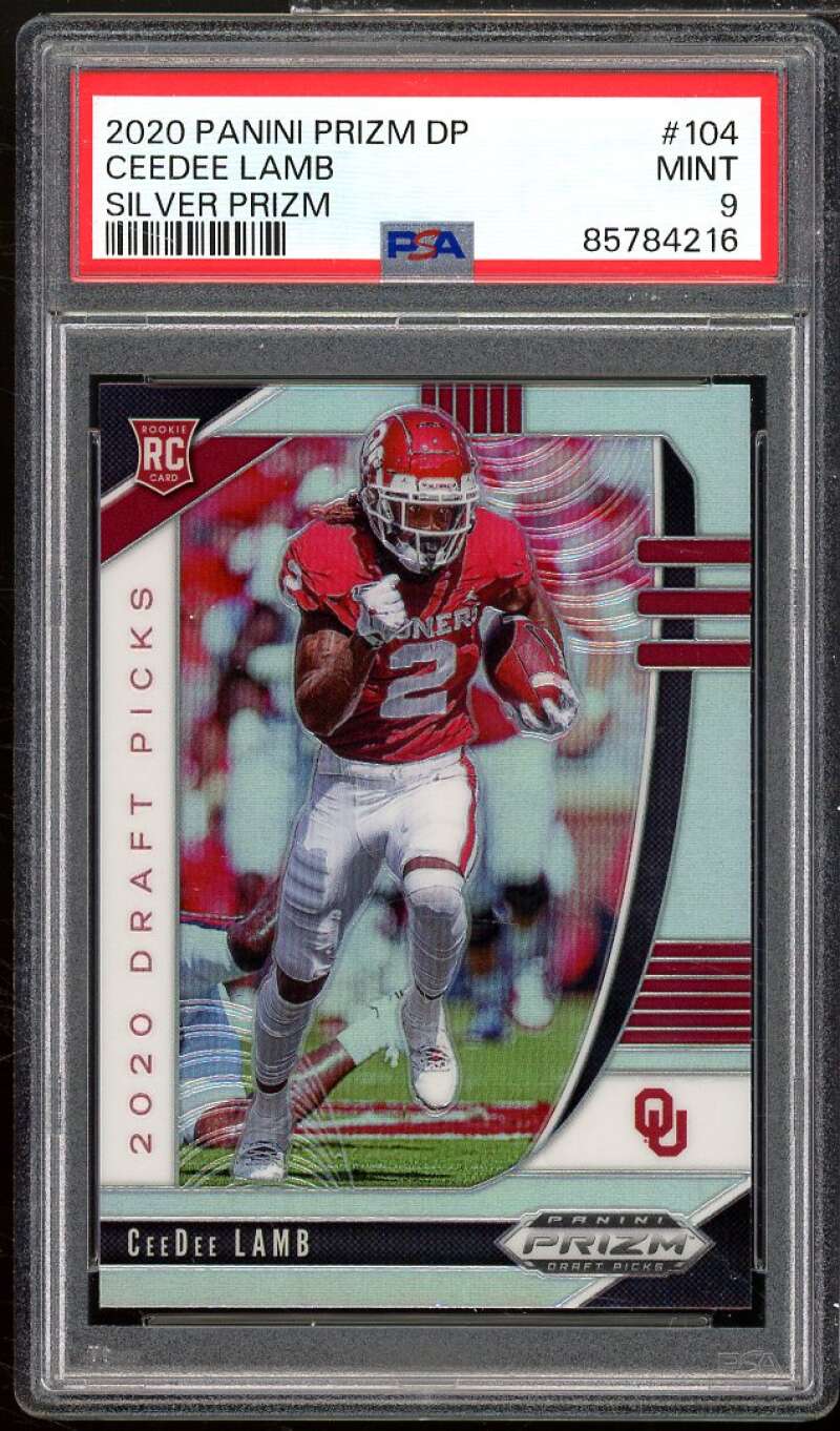 CeeDee Lamb Rookie Card 2020 Panini Prizm DP Silver Prizm #104 PSA 9 Image 1