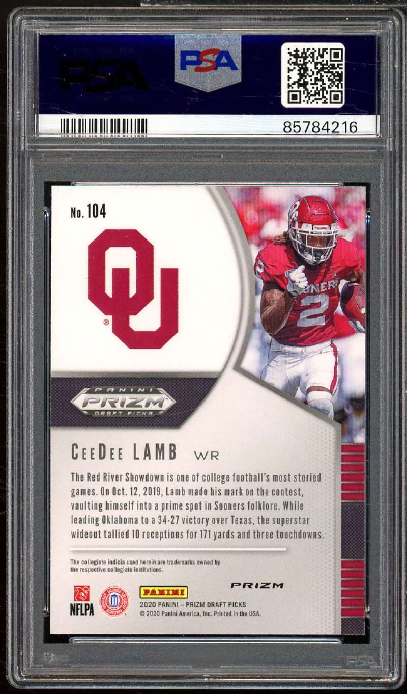 CeeDee Lamb Rookie Card 2020 Panini Prizm DP Silver Prizm #104 PSA 9 Image 2