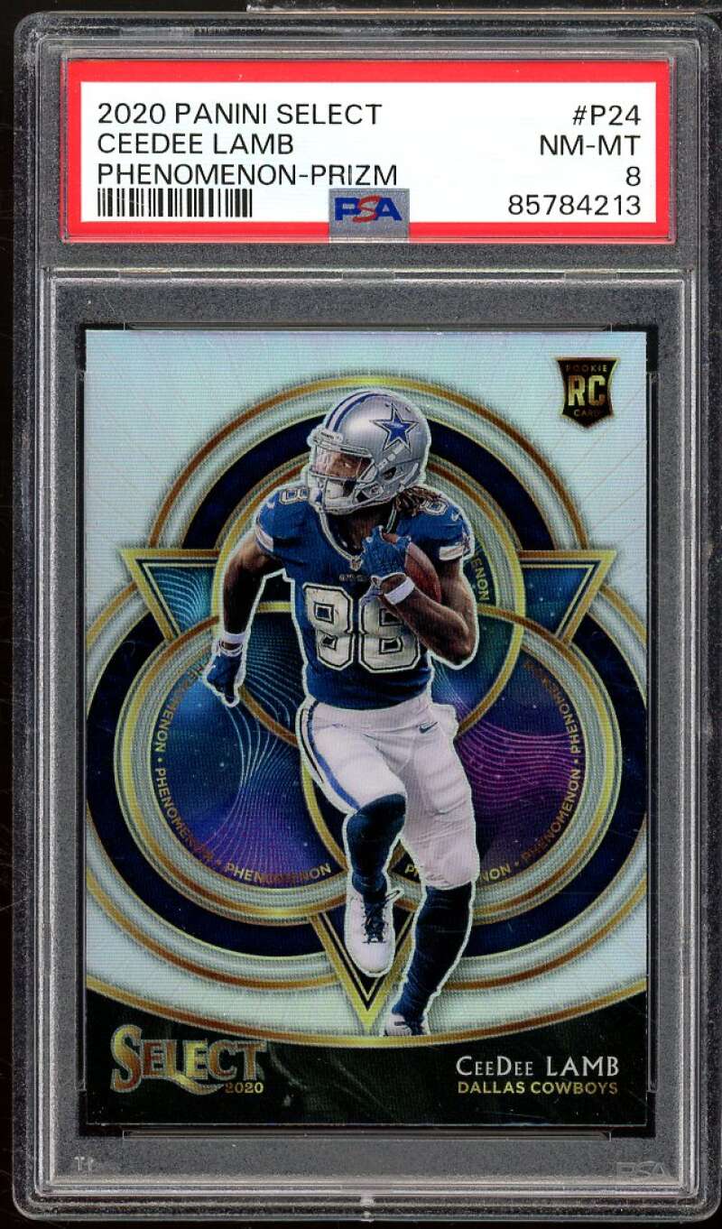 CeeDee Lamb Rookie Card 2020 Panini Select Phenomenon Prizm #P24 PSA 8 Image 1