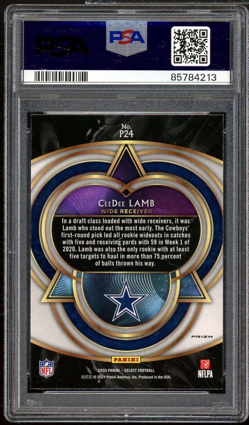 CeeDee Lamb Rookie Card 2020 Panini Select Phenomenon Prizm #P24 PSA 8 Image 2