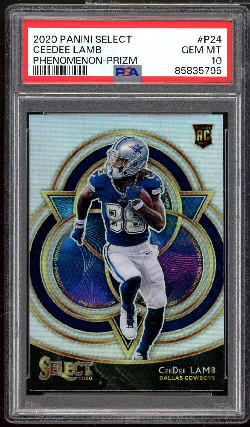 CeeDee Lamb Rookie Card 2020 Panini Select Phenomenon Prizm #P24 PSA 10 Image 1