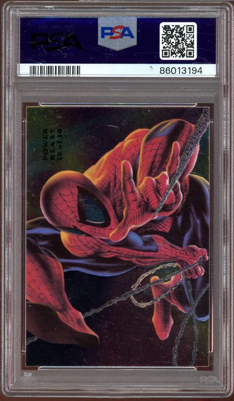 Spider-man Card 1994 Marvel Universe Flair Power Blast #15 PSA 9 Image 2