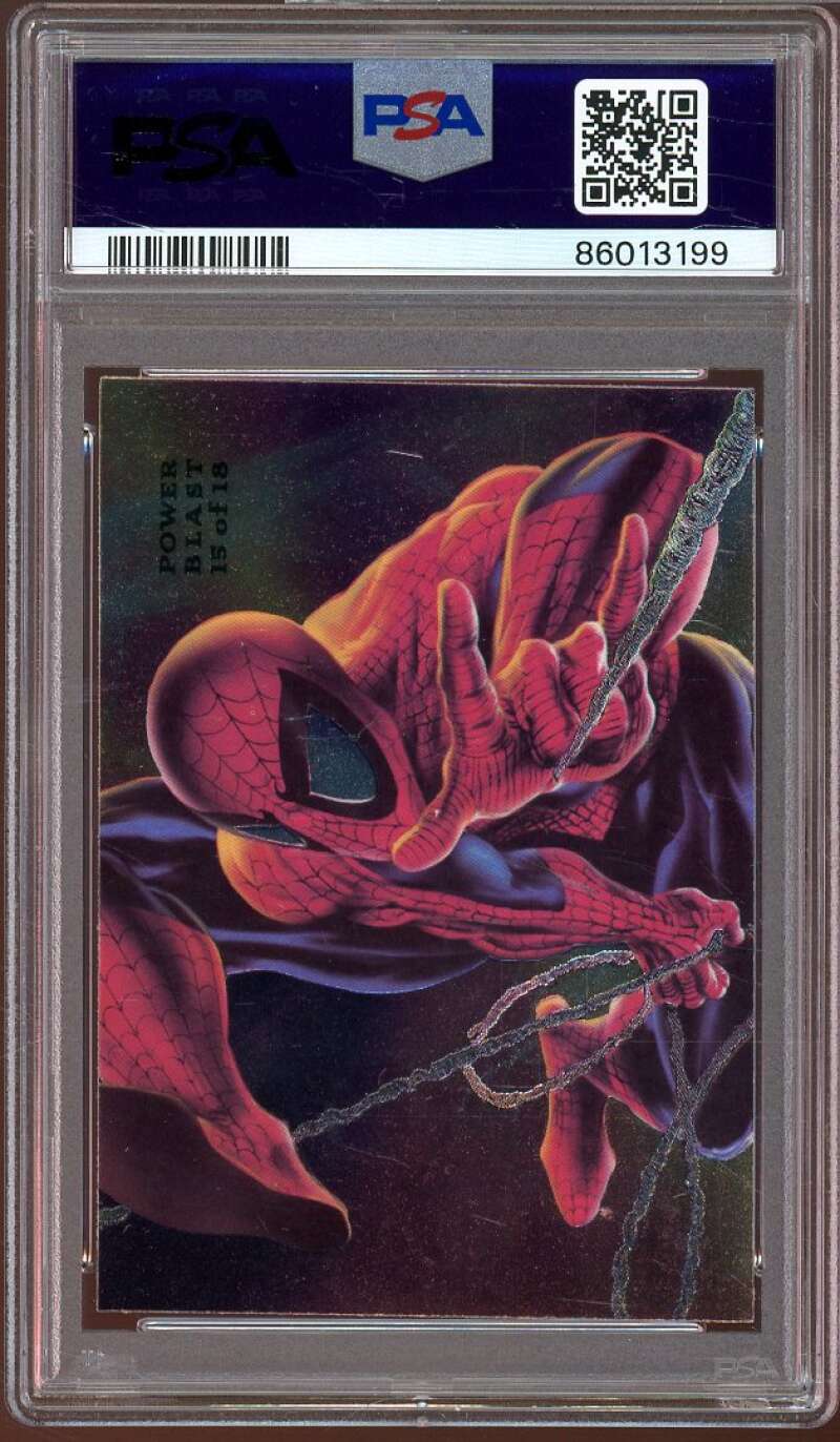Spider-man Card 1994 Marvel Universe Flair Power Blast #15 PSA 10 Image 2