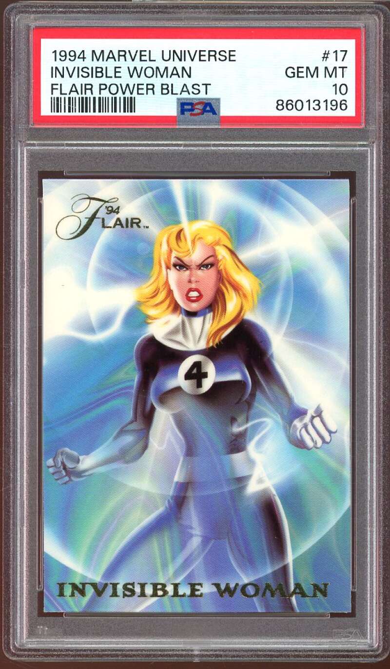 Invisible Woman Card 1994 Marvel Universe Flair Power Blast #17 PSA 10 Image 1