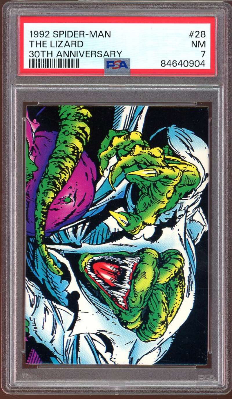 The Lizard Card 1992 Spider-Man 30Th Anniversary #28 PSA 7 Image 1