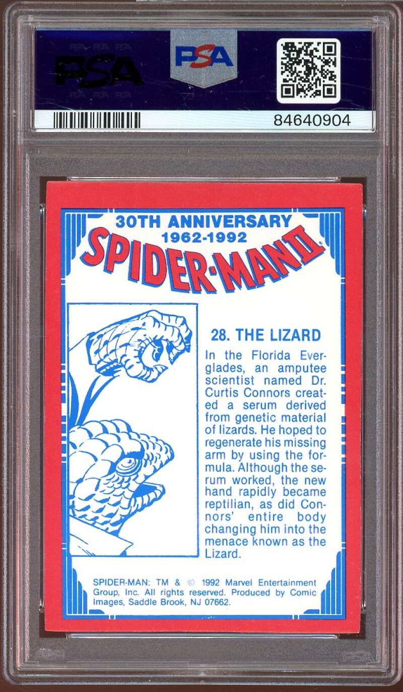 The Lizard Card 1992 Spider-Man 30Th Anniversary #28 PSA 7 Image 2