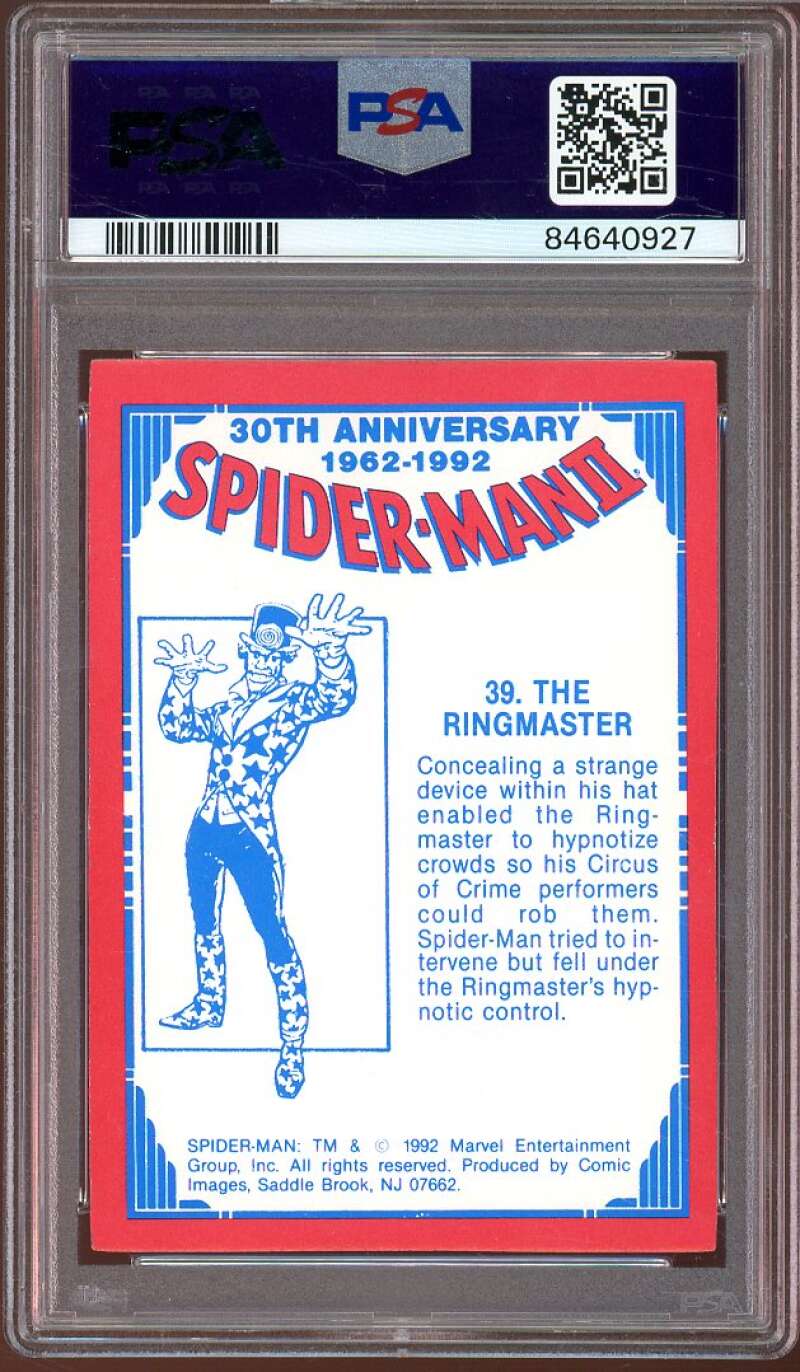 The Ringmaster Card 1992 Spider-Man 30Th Anniversary #39 PSA 6 Image 2