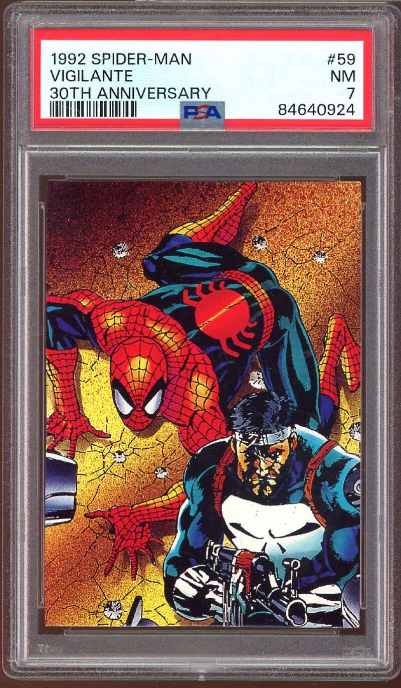 Vigilante Card 1992 Spider-Man 30Th Anniversary #59 PSA 7 Image 1