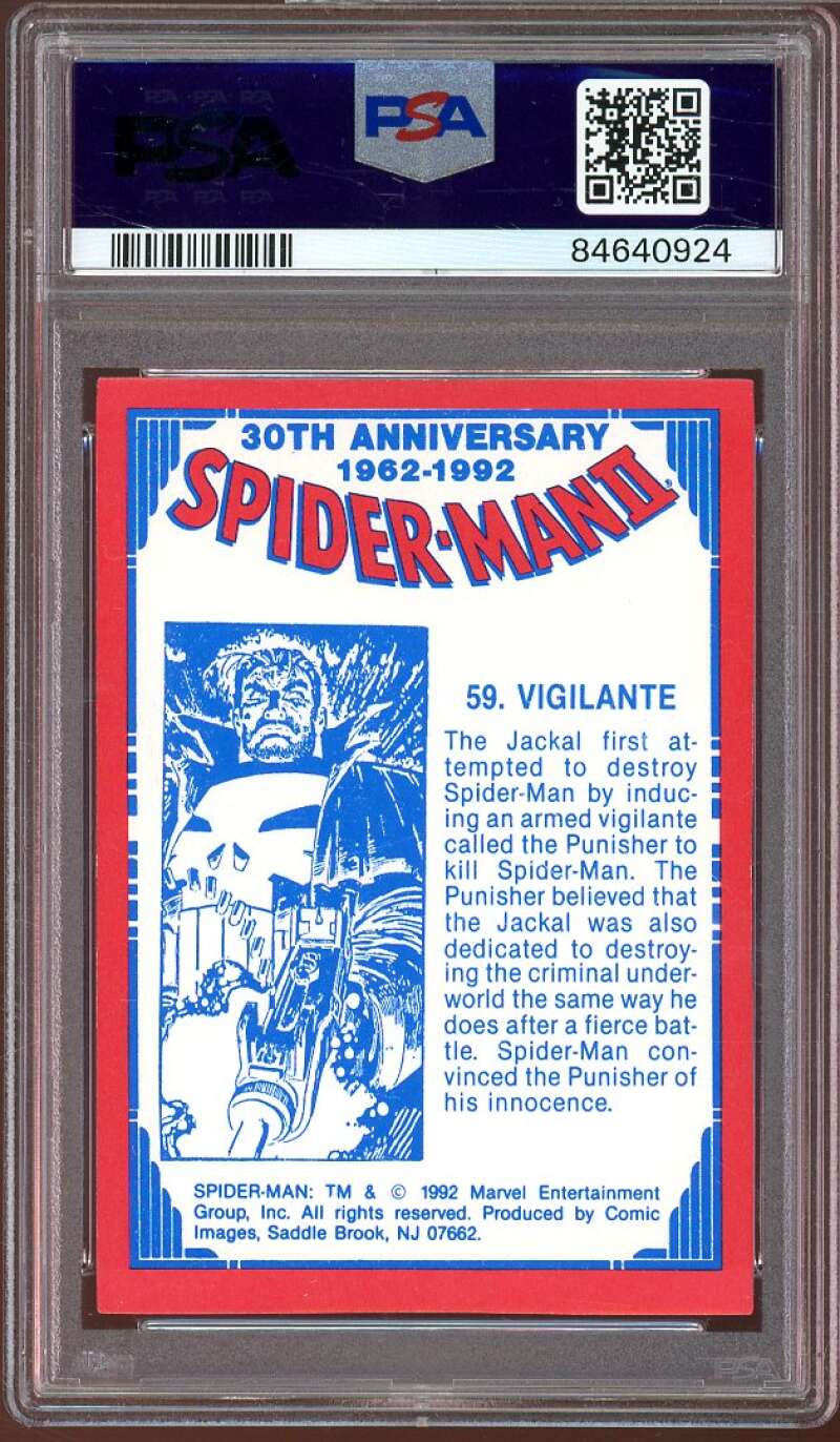Vigilante Card 1992 Spider-Man 30Th Anniversary #59 PSA 7 Image 2