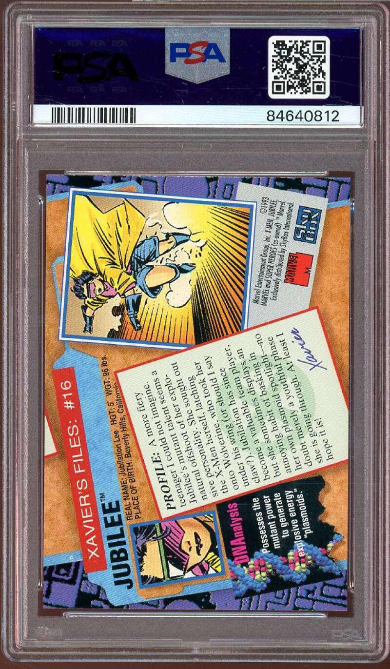 Jubilee Card 1993 Skybox X-Men 2 #16 PSA 7 Image 2