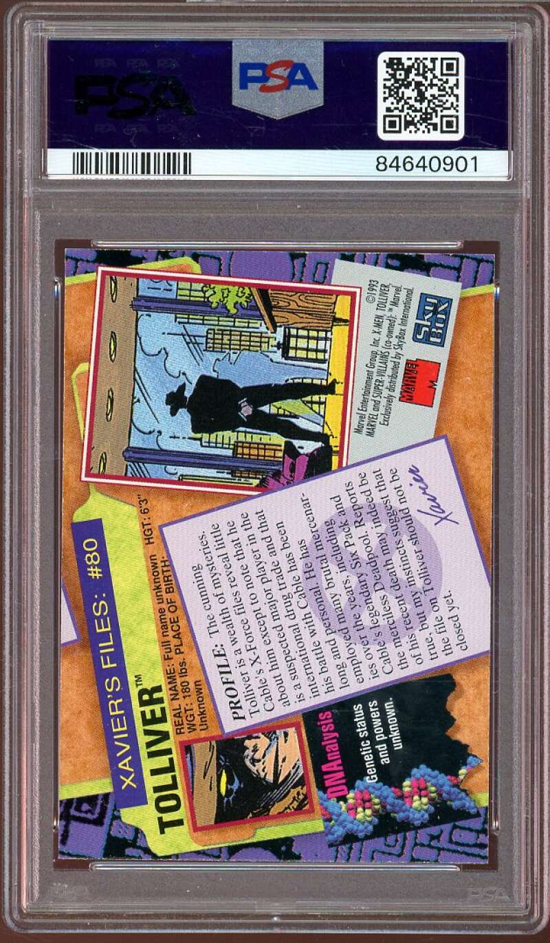 Tolliver Card 1993 Skybox X-Men 2 #80 PSA 7 Image 2