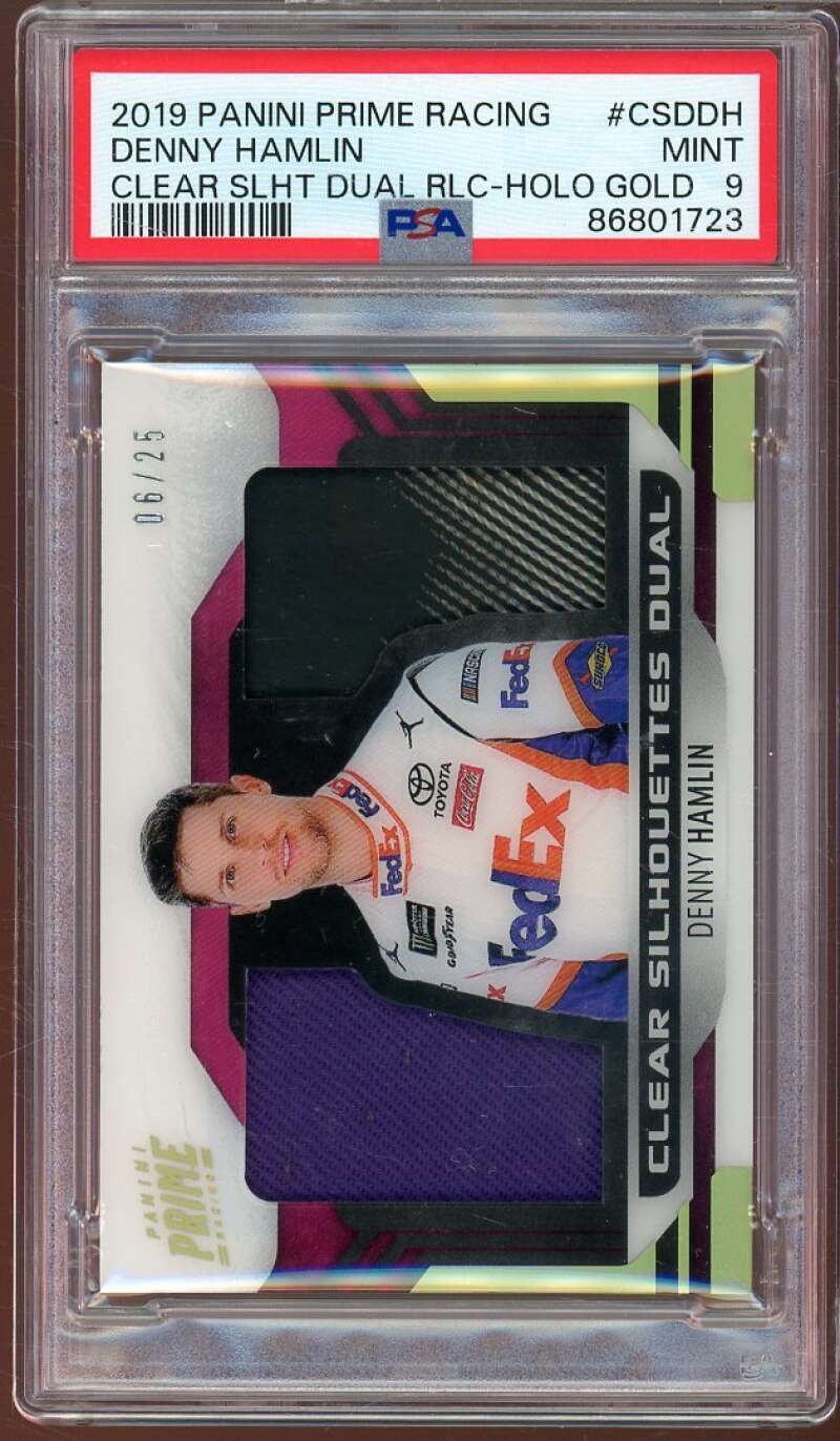 Denny Hamlin 2019 Prime Racing Clear Silhouettes Dual Holo Gold #csddh PSA 9 Image 1