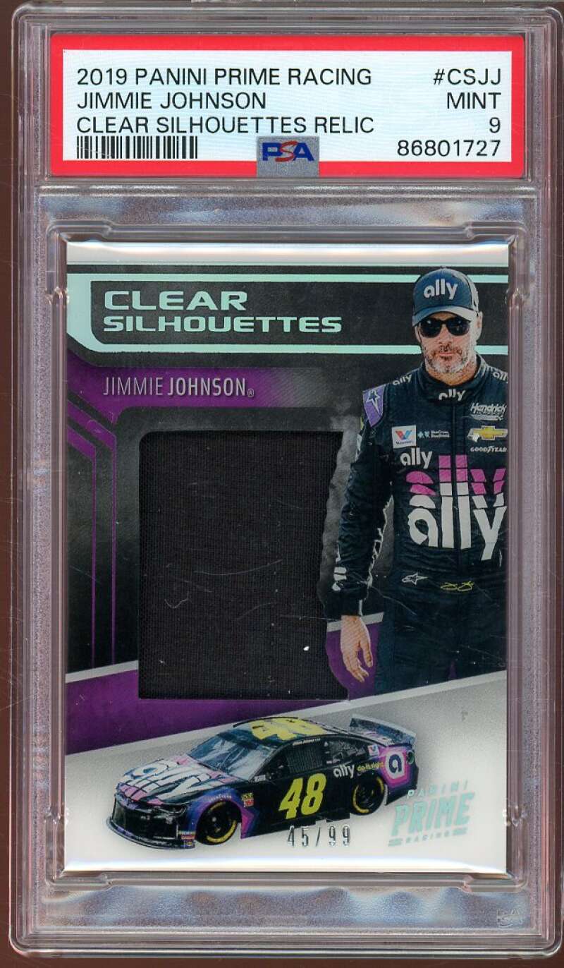 Jimmy Johnson 2019 Panini Prime Racing Clear Silhouettes Relic #csjj PSA 9 Image 1