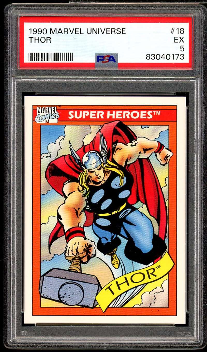 Thor Card 1990 Marvel Universe #18 PSA 5 Image 1