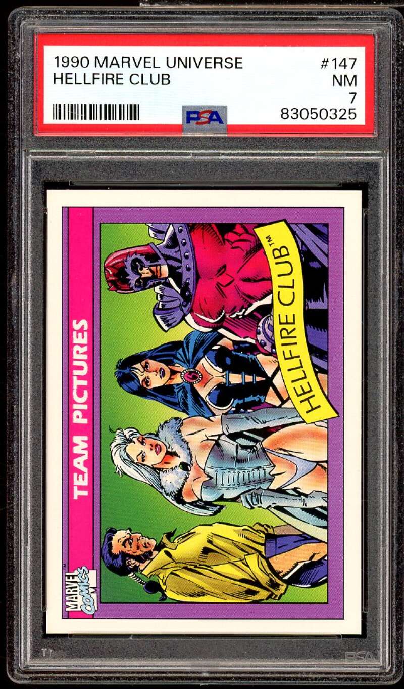 Hellfire Club Card 1990 Marvel Universe #147 PSA 7 Image 1