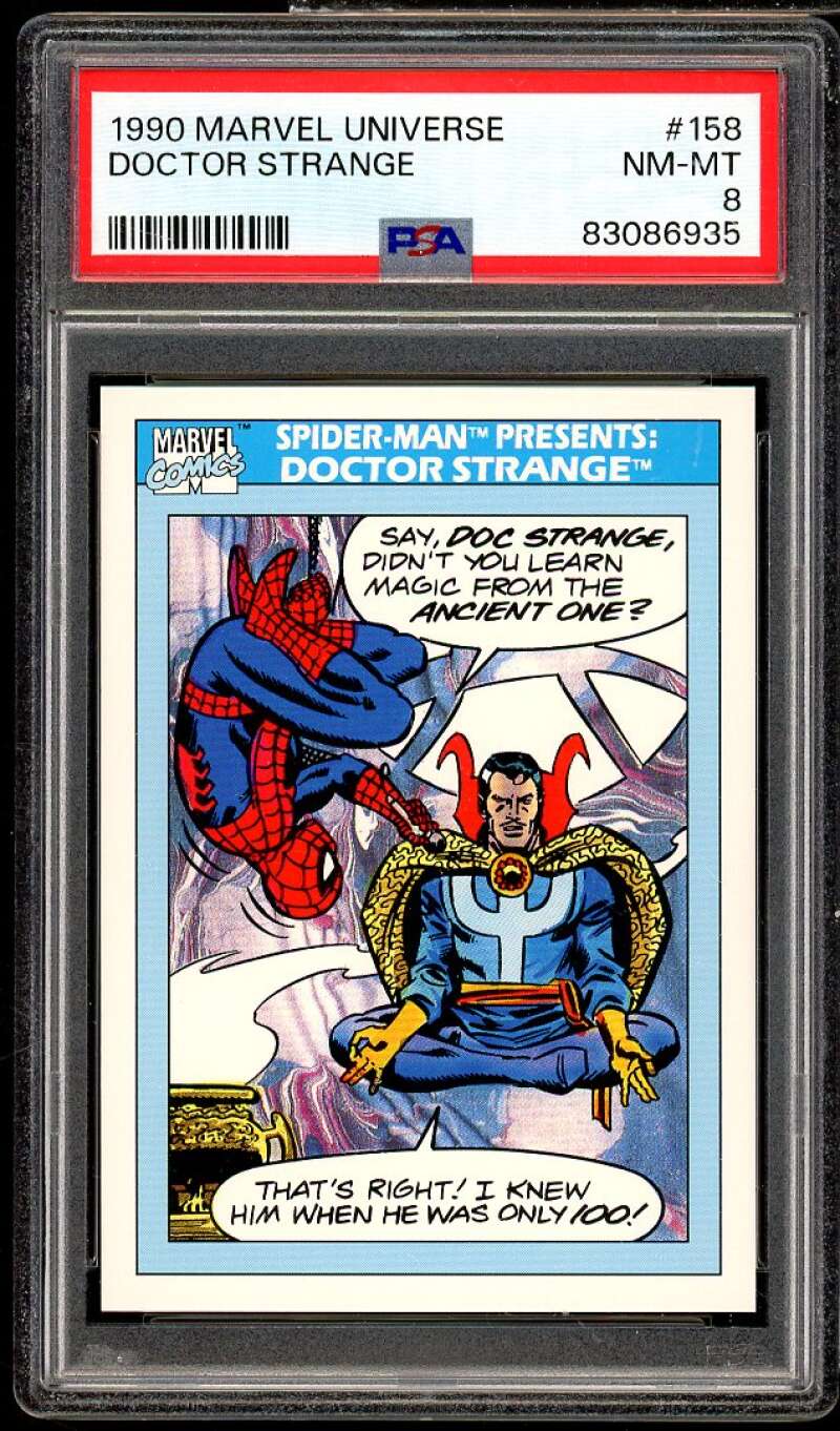 Doctor Strange Card 1990 Marvel Universe #158 PSA 8 Image 1