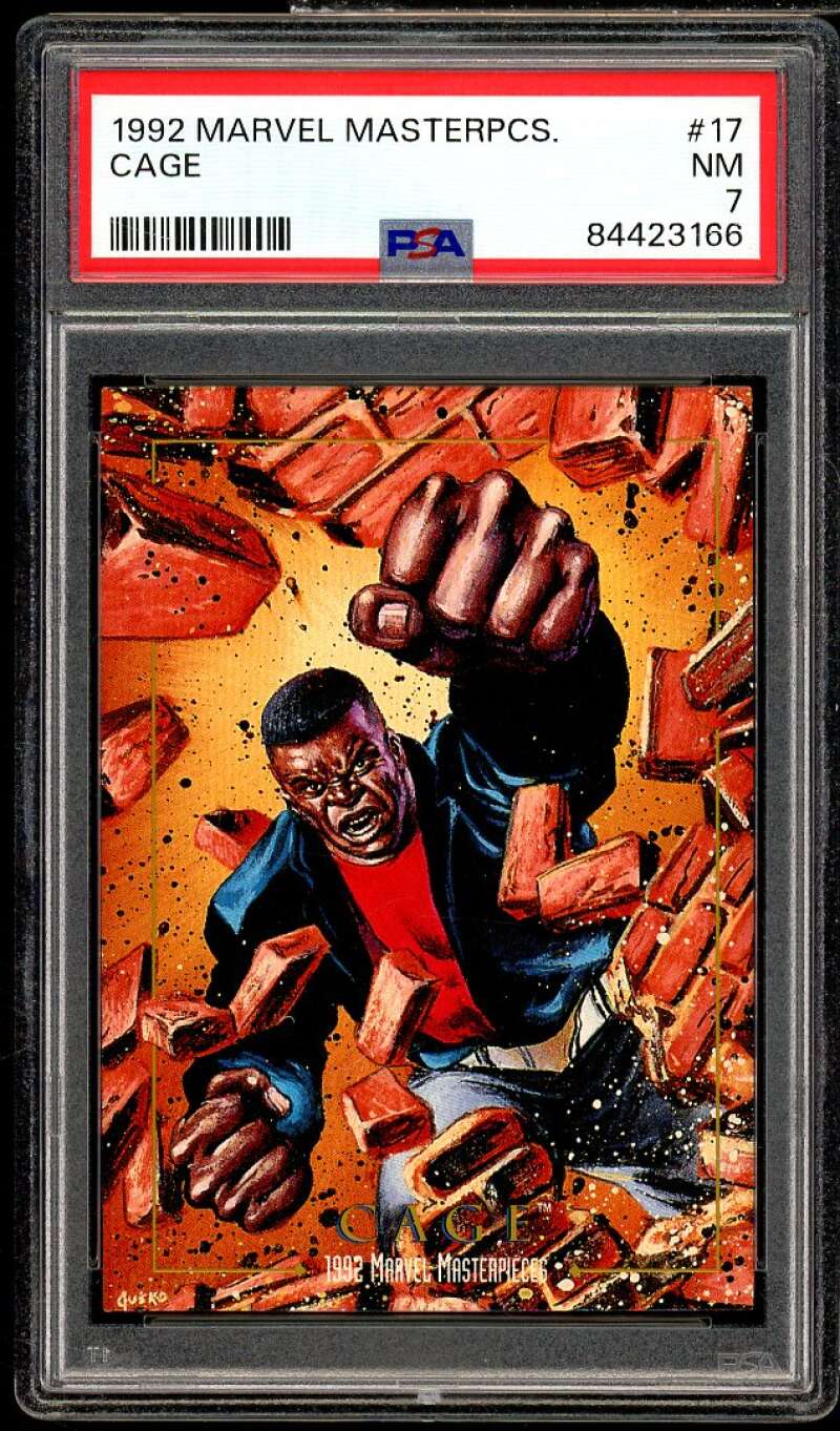 Cage Card 1992 Marvel Universe #17 PSA 7 Image 1