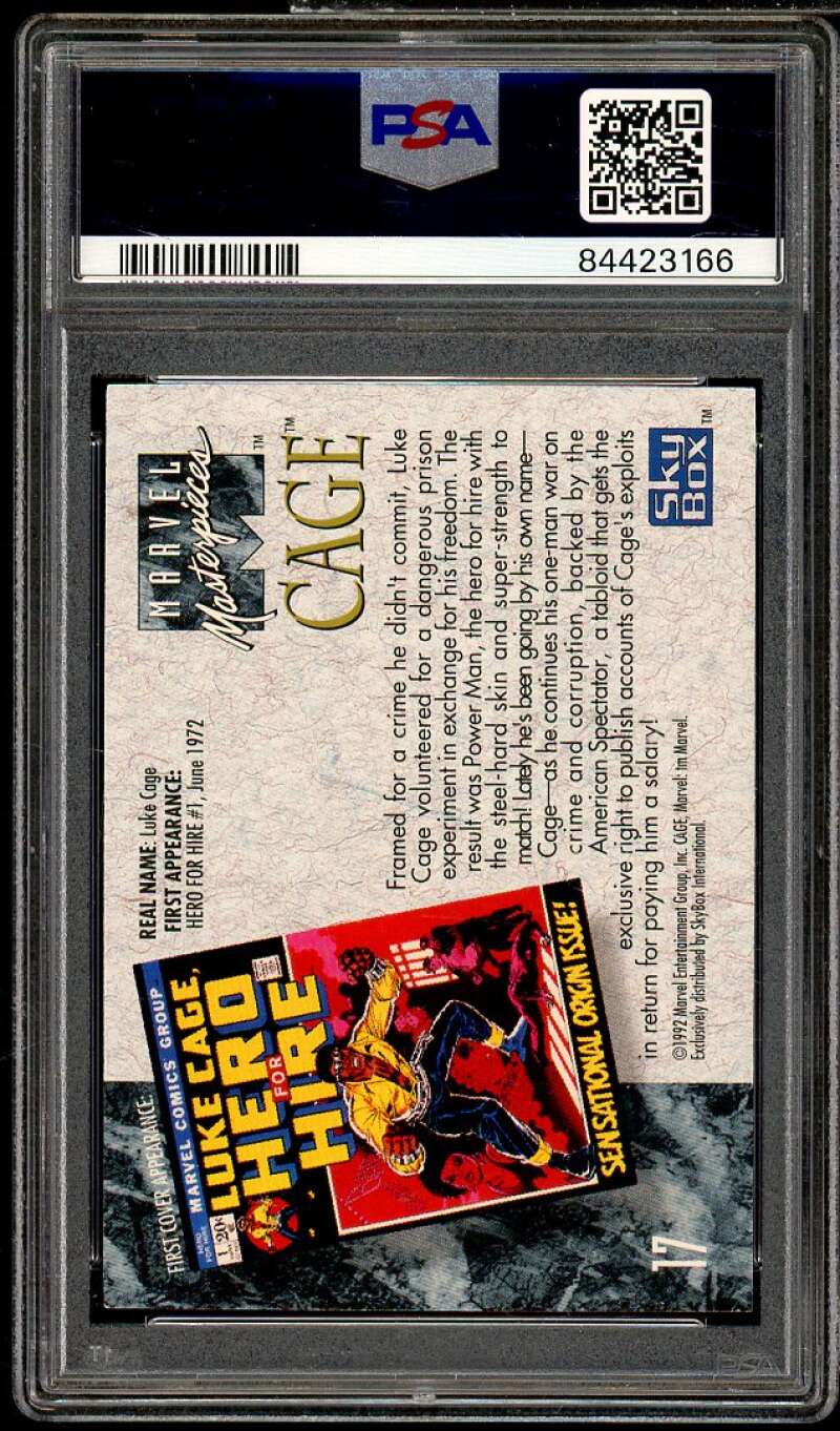 Cage Card 1992 Marvel Universe #17 PSA 7 Image 2