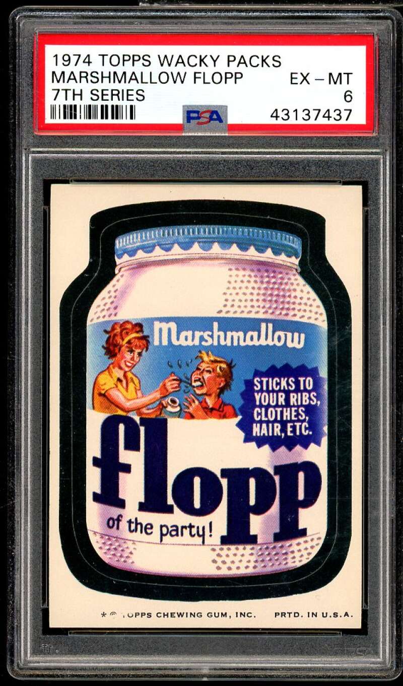 Marshmallow Flopp Card 7Th Series Card 1974 Topps Wacky Packs #nno PSA 6 Image 1