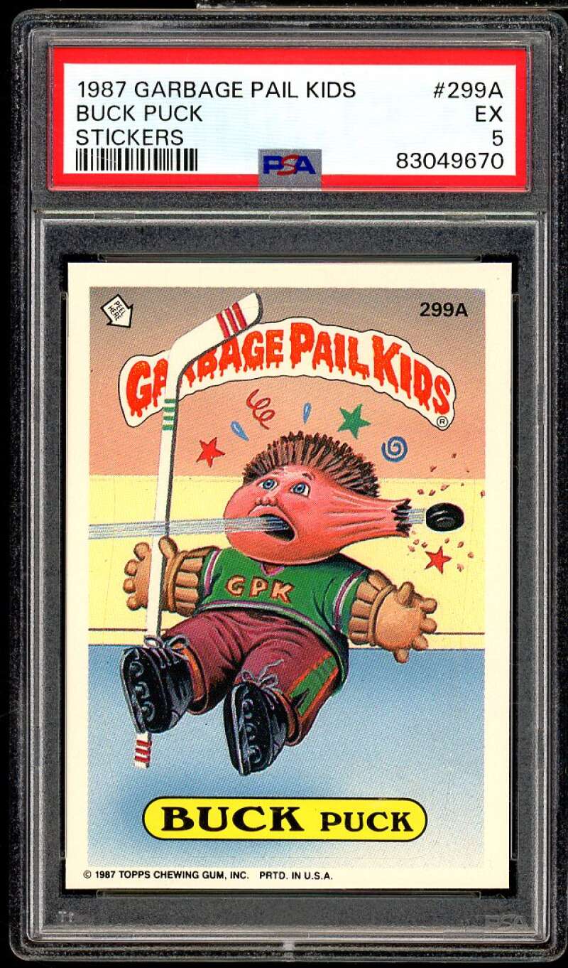 Bud Puck Stickers Card 1987 Garbage Pail Kids #299a PSA 5 Image 1