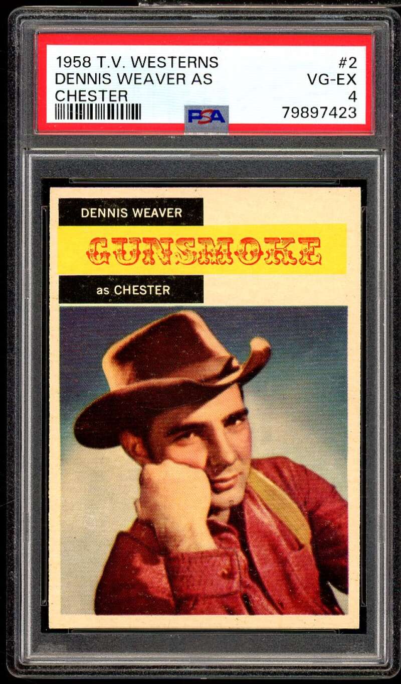 Dennis Weaver As Chester Card 1958 T.V. Westerns #2 PSA 4 Image 1