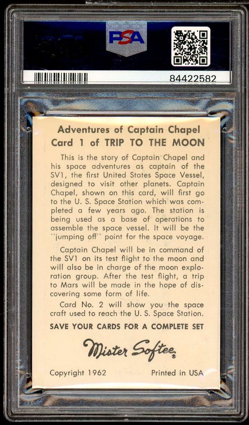 This Is The Story Of Captain Chapel Card 1962 Mister Softee #1 PSA 4 Image 2