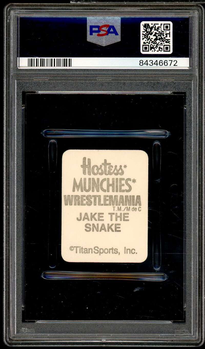Jake The Snake Card 1987 WWF Hostess Munchies Stickers #nno PSA 6 Image 2