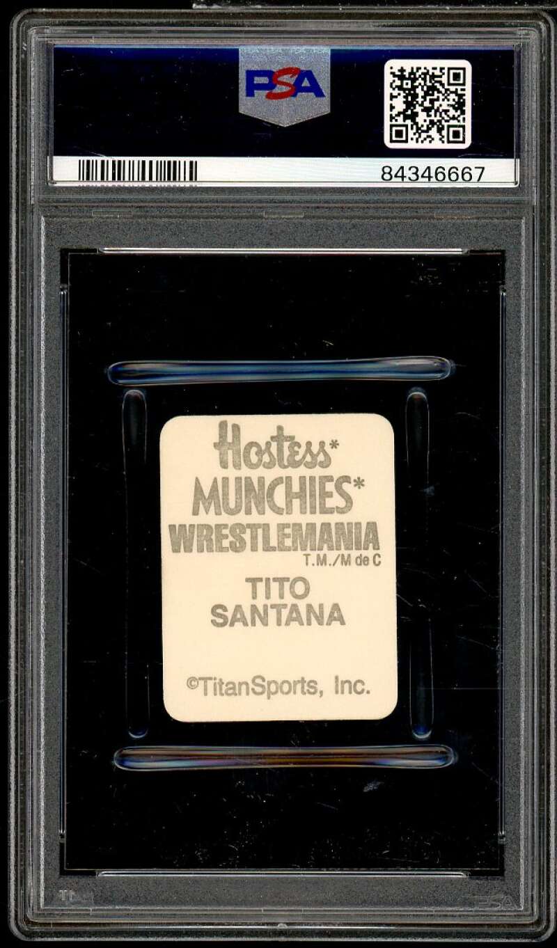 Tito Santana Card 1987 WWF Hostess Munchies Stickers #nno PSA 7 Image 2