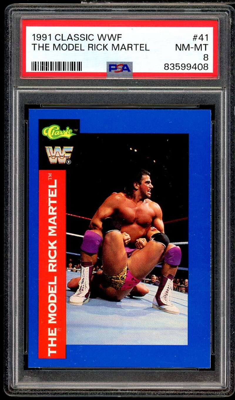 The Model Rick Martel Card 1991 Classic WWF #41 PSA 8 Image 1