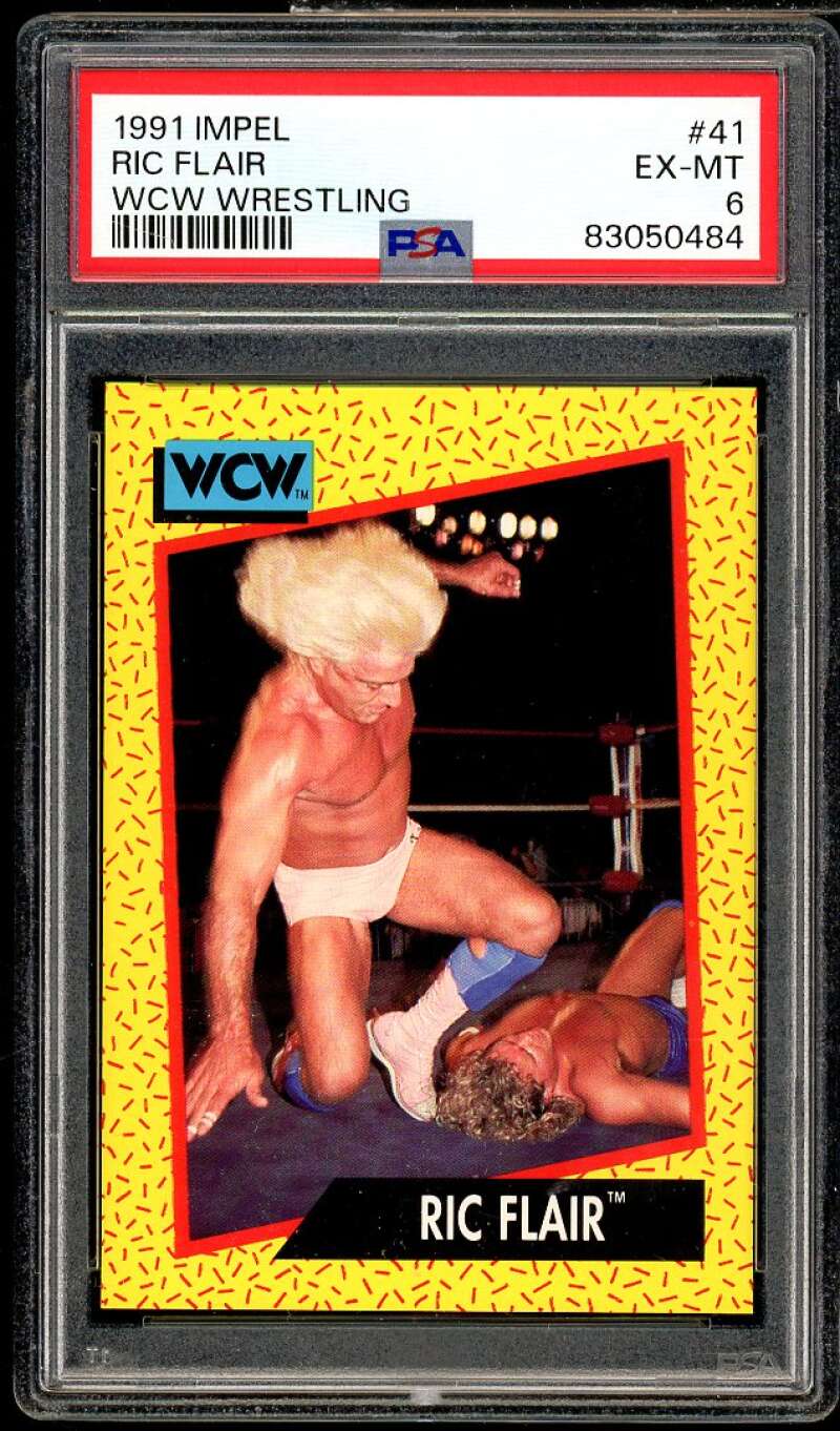 Ric Flair Card 1991 Impel WCW Wrestling #41 PSA 6 Image 1