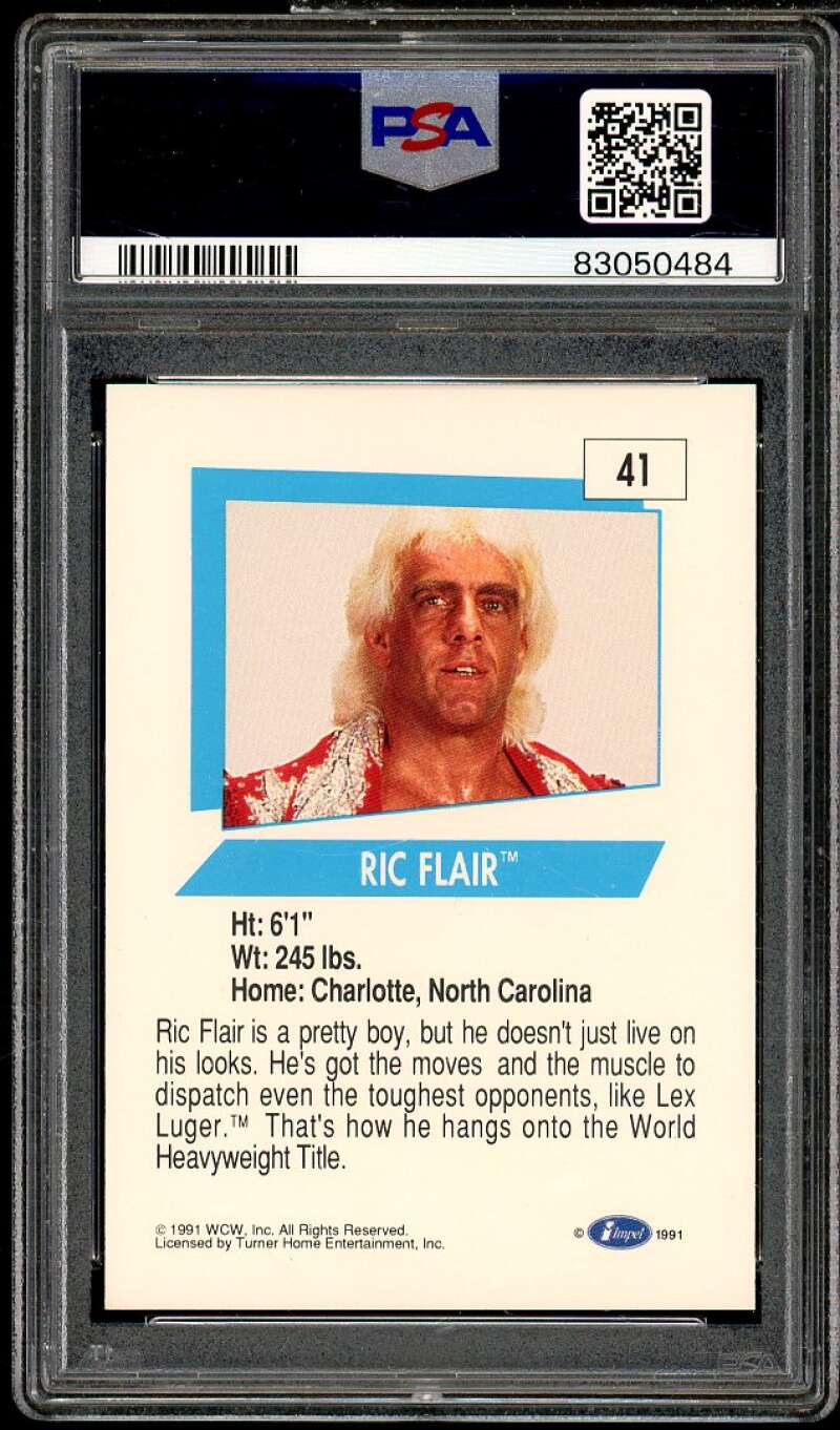Ric Flair Card 1991 Impel WCW Wrestling #41 PSA 6 Image 2
