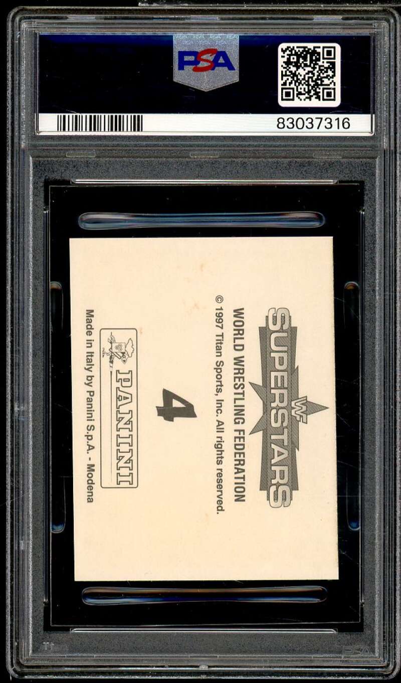 Catch The Action Card 1997 Panini WWF Superstars Stickers #4 PSA 7 Image 2
