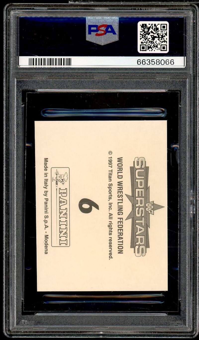 Undertaker/Bulldog Card 1997 Panini WWF Superstars Stickers #6 PSA 6 Image 2