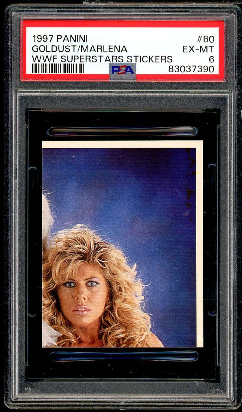 Goldust/Marlena Card 1997 Panini WWF Superstars Stickers #60 PSA 6 Image 1