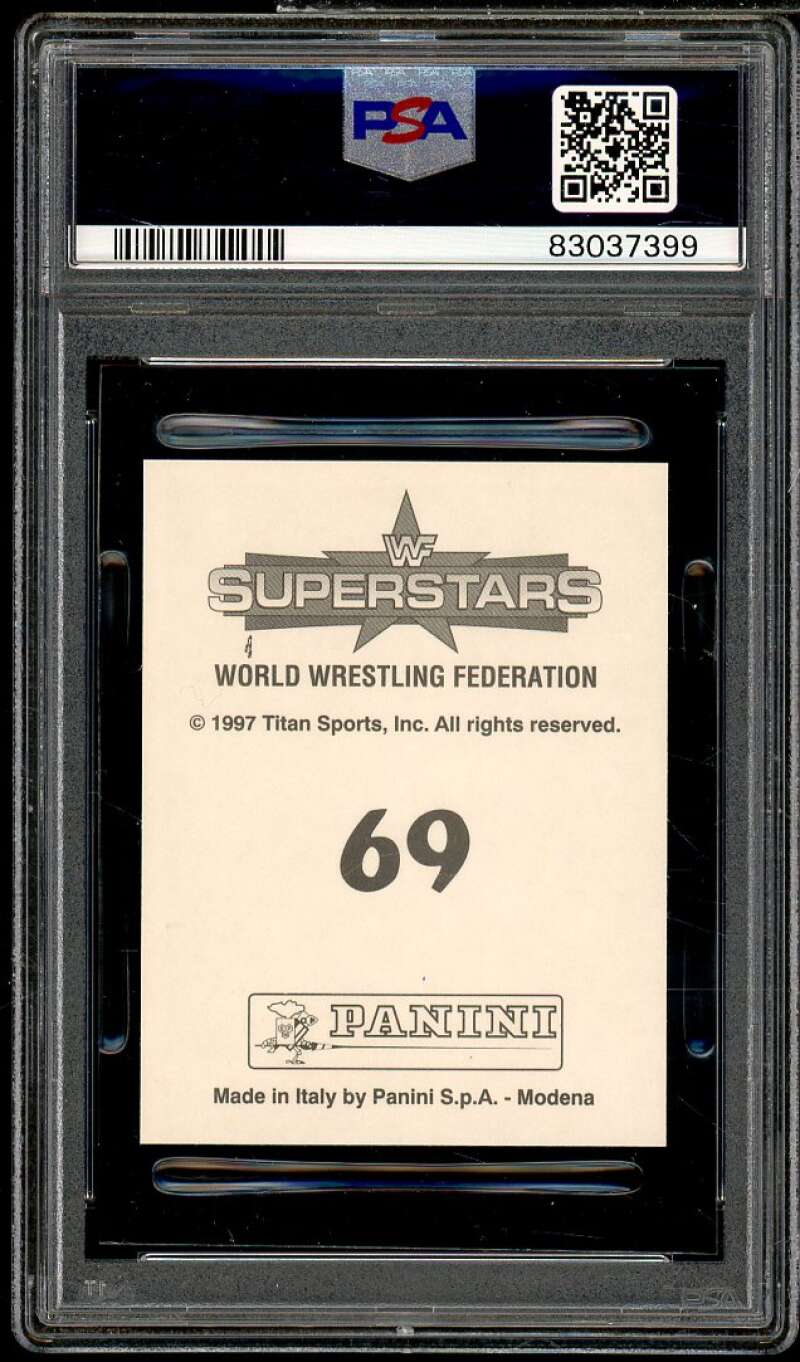 Bret "Hit Man" Hart Card 1997 Panini WWF Superstars Stickers #69 PSA 4 Image 2