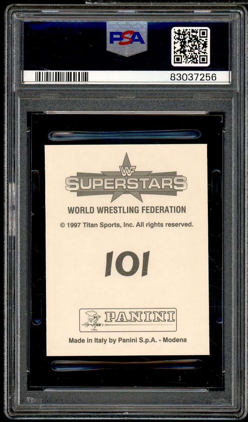 Ahmed Johnson Card 1997 Panini WWF Superstars Stickers #101 PSA 6 Image 2