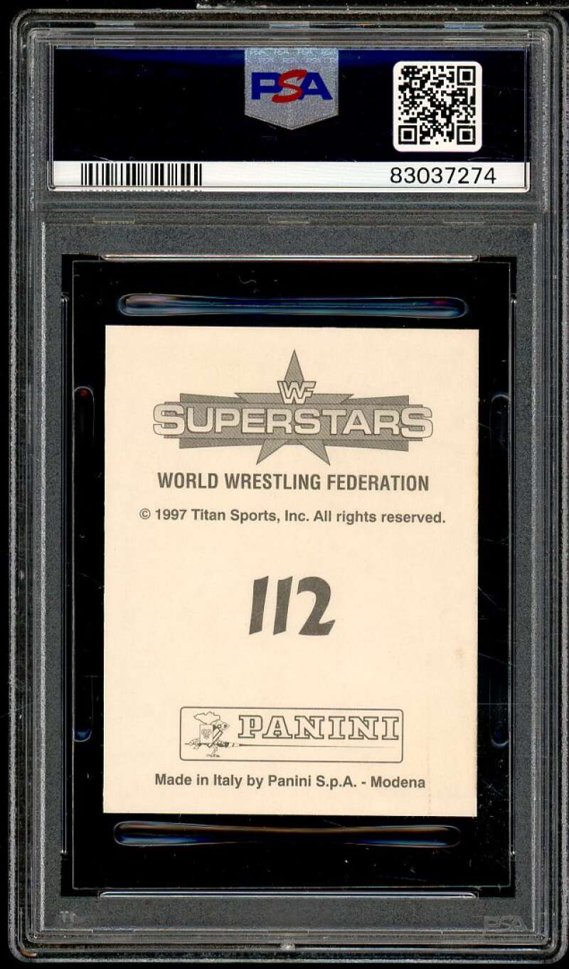 Ahmed Johnson Card 1997 Panini WWF Superstars Stickers #112 PSA 6 Image 2