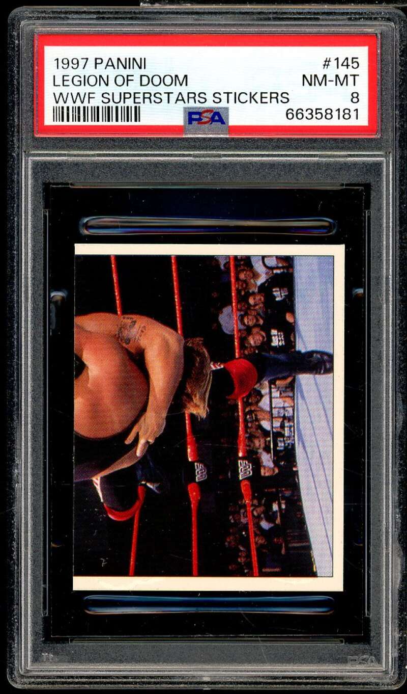 Legion Of Doom Card 1997 Panini WWF Superstars Stickers #145 PSA 8 Image 1