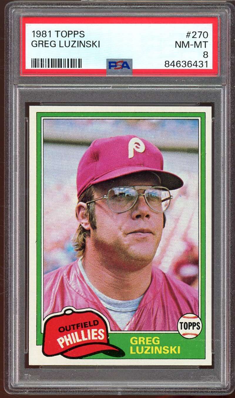 Greg Luzinski Card 1981 Topps #270 PSA 8 Image 1